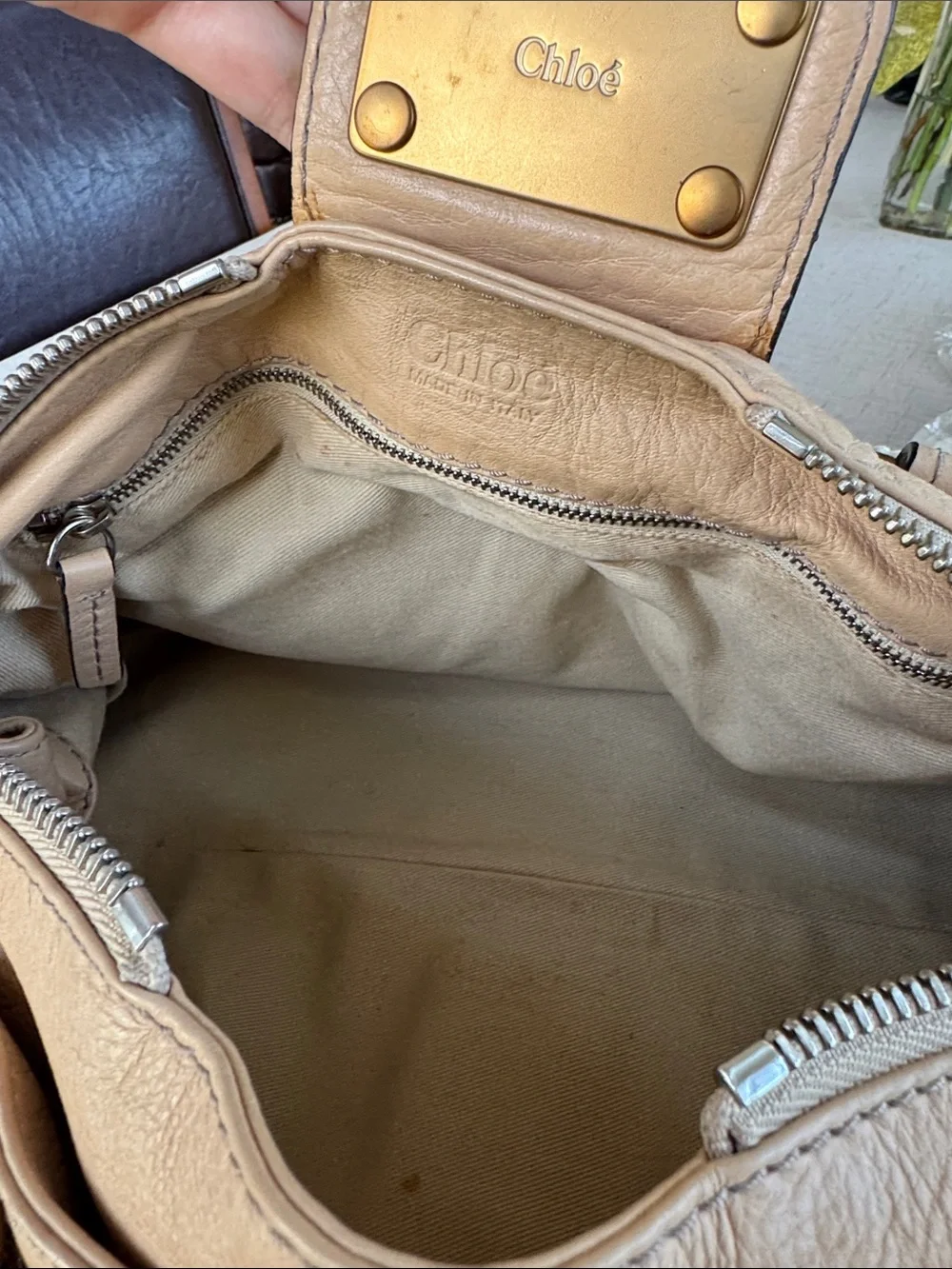 Chloe Paddington Creme 106 Leather Bag Padlock Key Original Tag Y2K Vintage